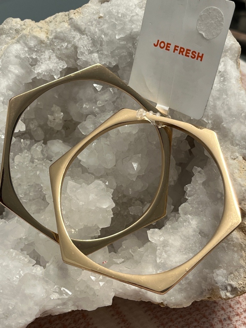 😍CLEARANCE -  N78 JOE FRESH  Goldtone Hexagon Bangle Bracelets Set of 2